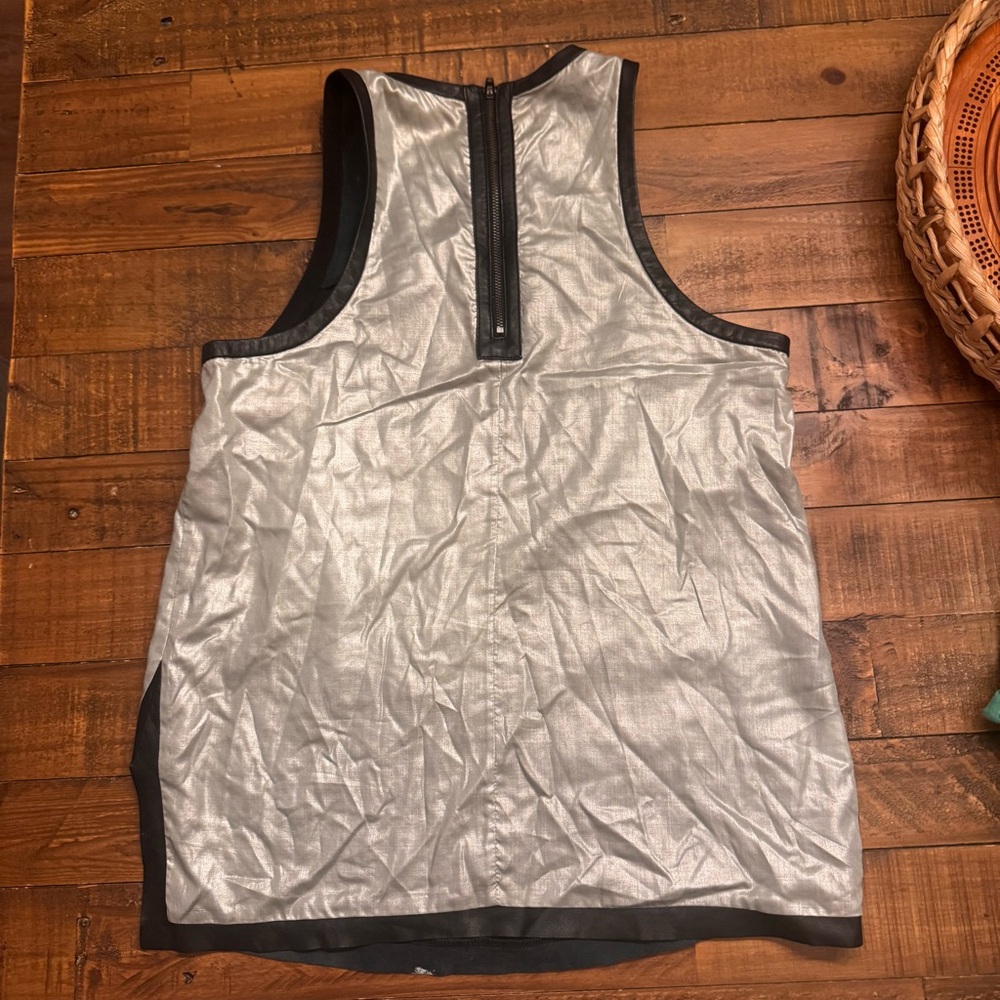 Helmut Lang Patchwork & Metallic Sheer Tank Top - image 2